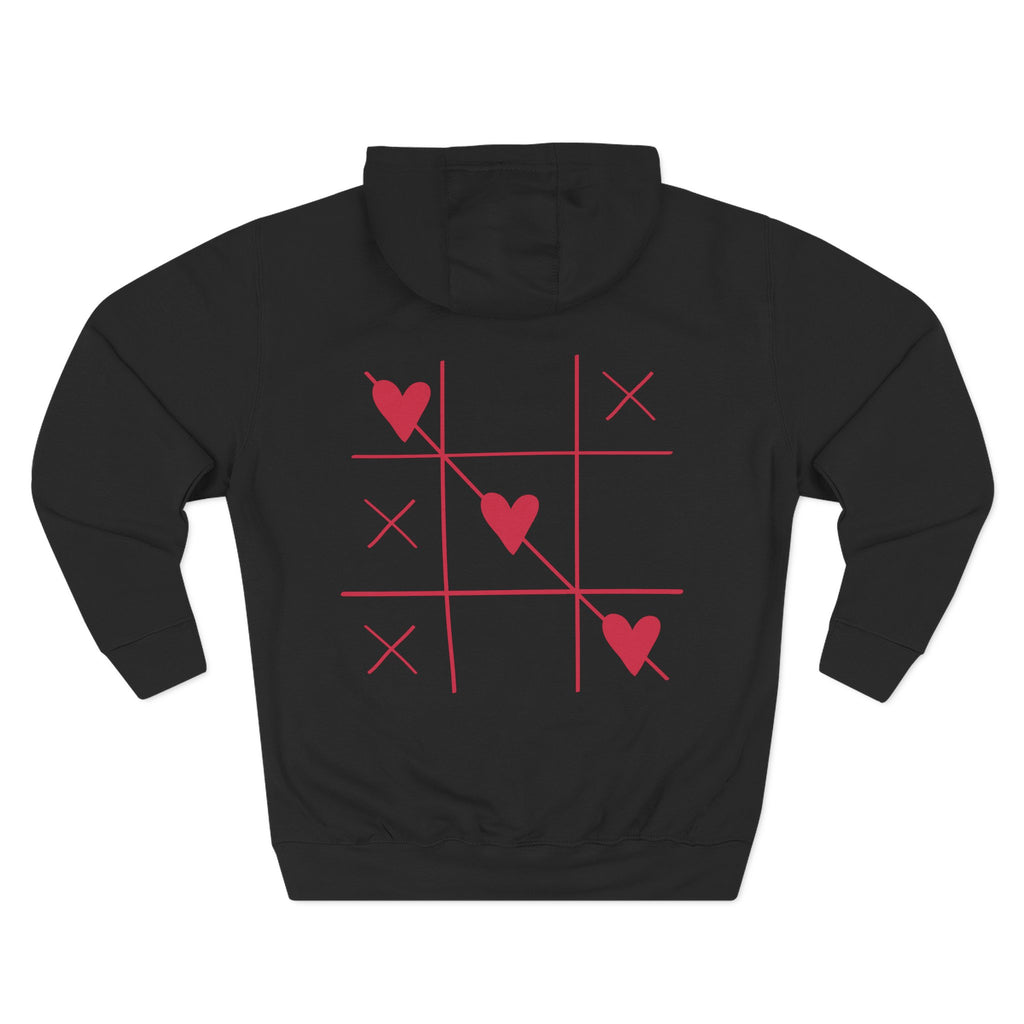 Heart Tic Tac Toe Hoodie | Red Hearts Valentine Game design
