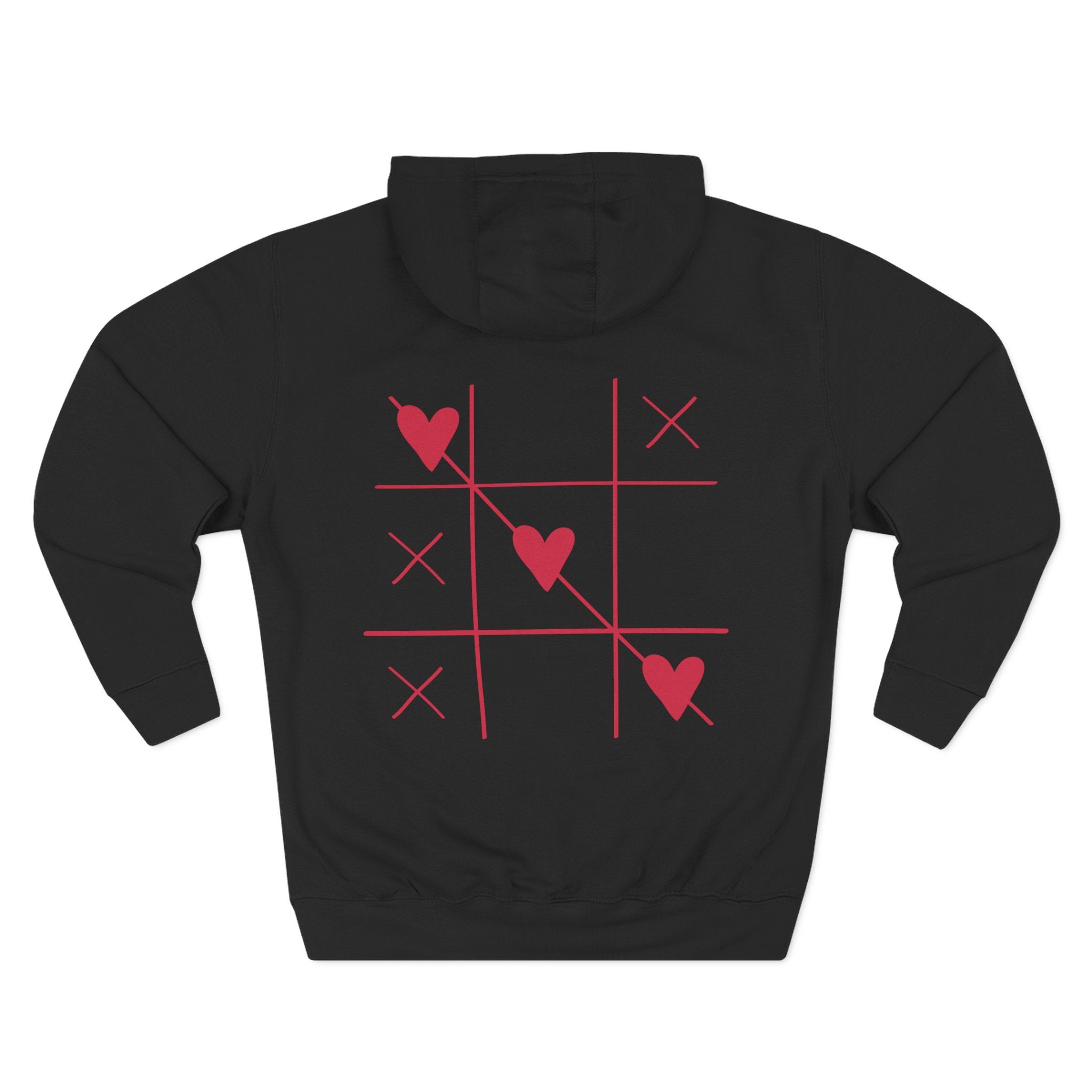 Heart Tic Tac Toe Hoodie | Red Hearts Valentine Game design