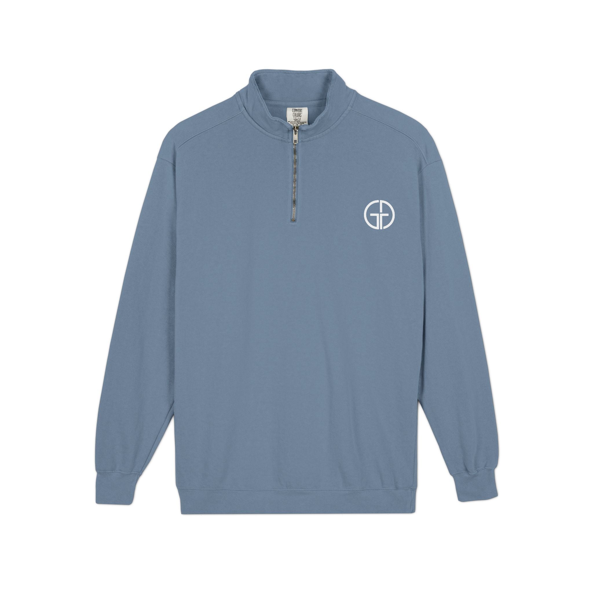 Minimal Circle Logo Quarter-Zip Sweatshirt | Small Chest Emblem