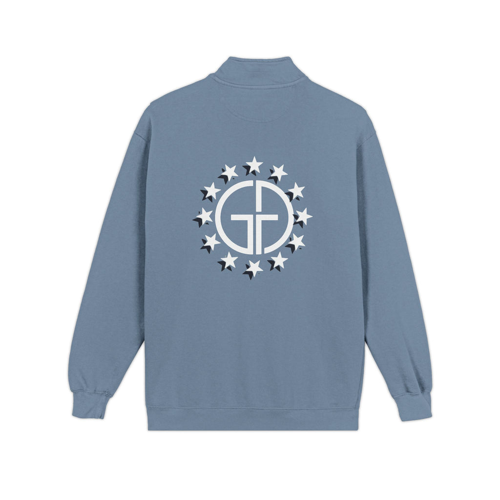 Minimal Circle Logo Quarter-Zip Sweatshirt | Small Chest Emblem