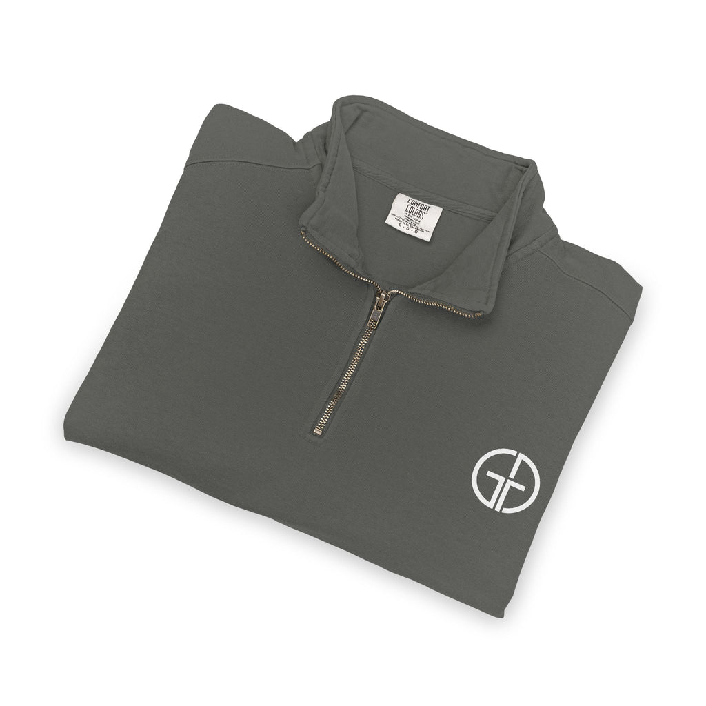 Minimal Circle Logo Quarter-Zip Sweatshirt | Small Chest Emblem