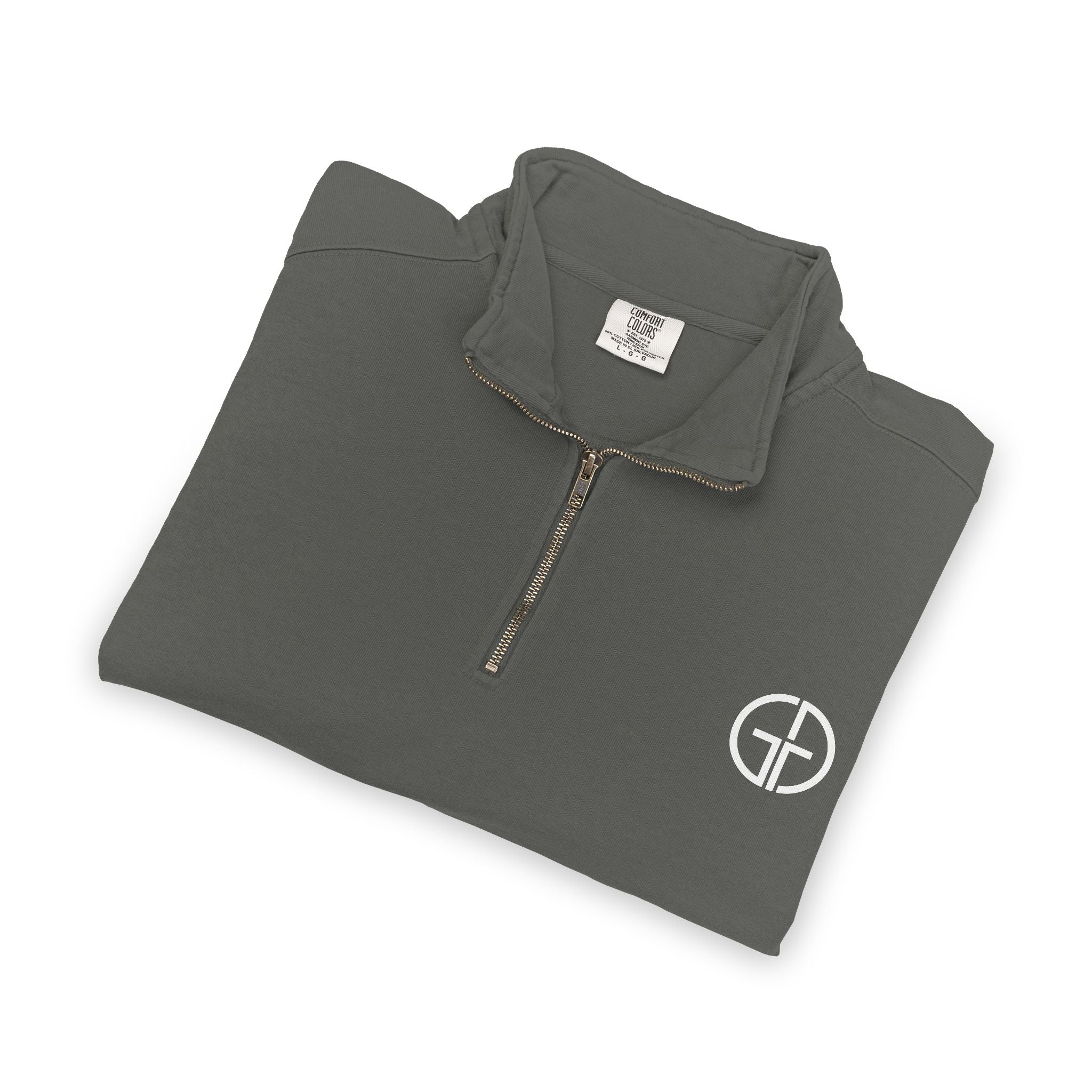 Minimal Circle Logo Quarter-Zip Sweatshirt | Small Chest Emblem