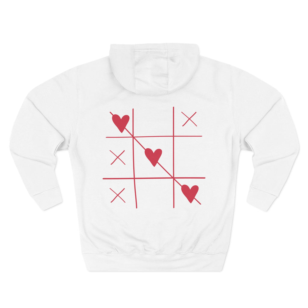 Heart Tic Tac Toe Hoodie | Red Hearts Valentine Game design