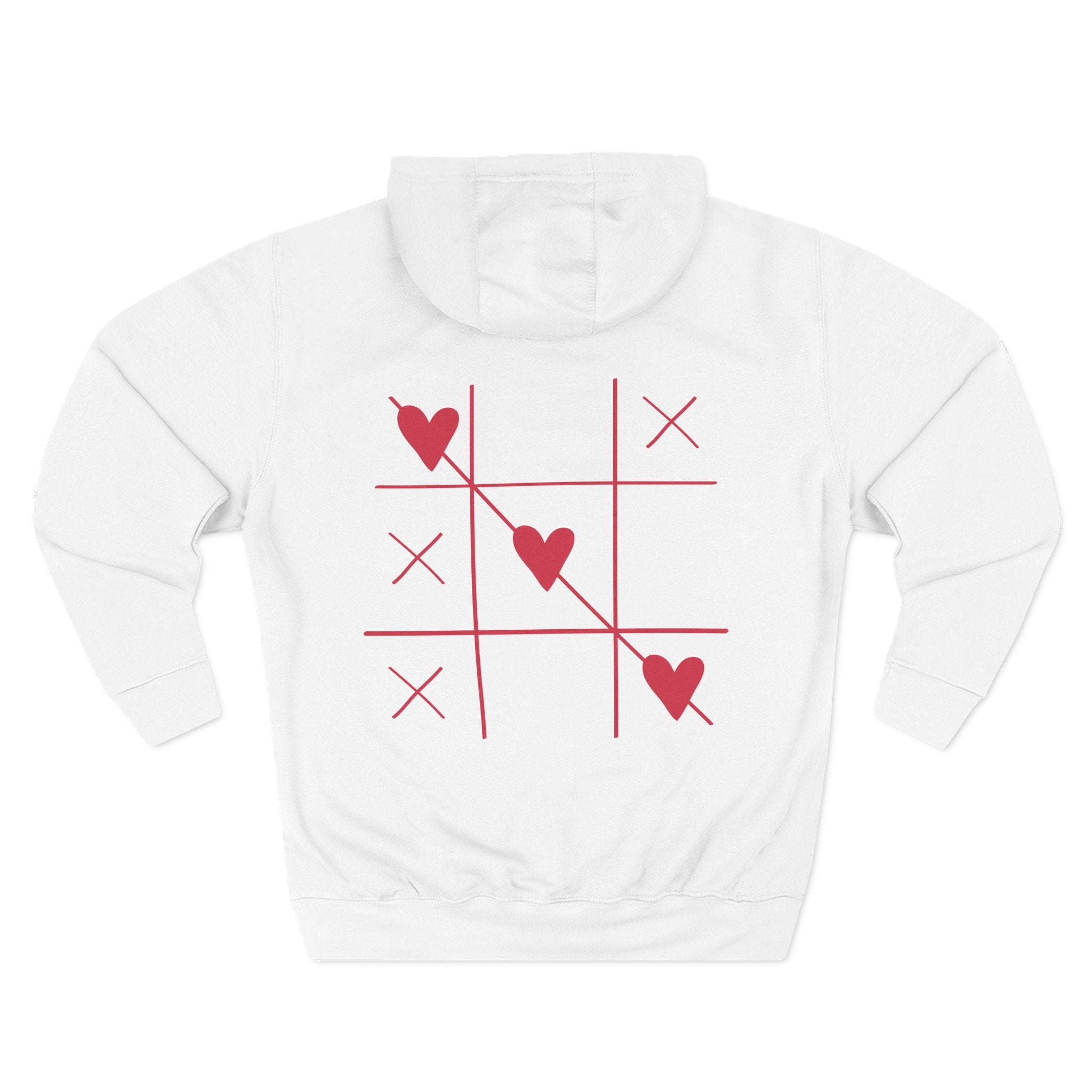 Heart Tic Tac Toe Hoodie | Red Hearts Valentine Game design