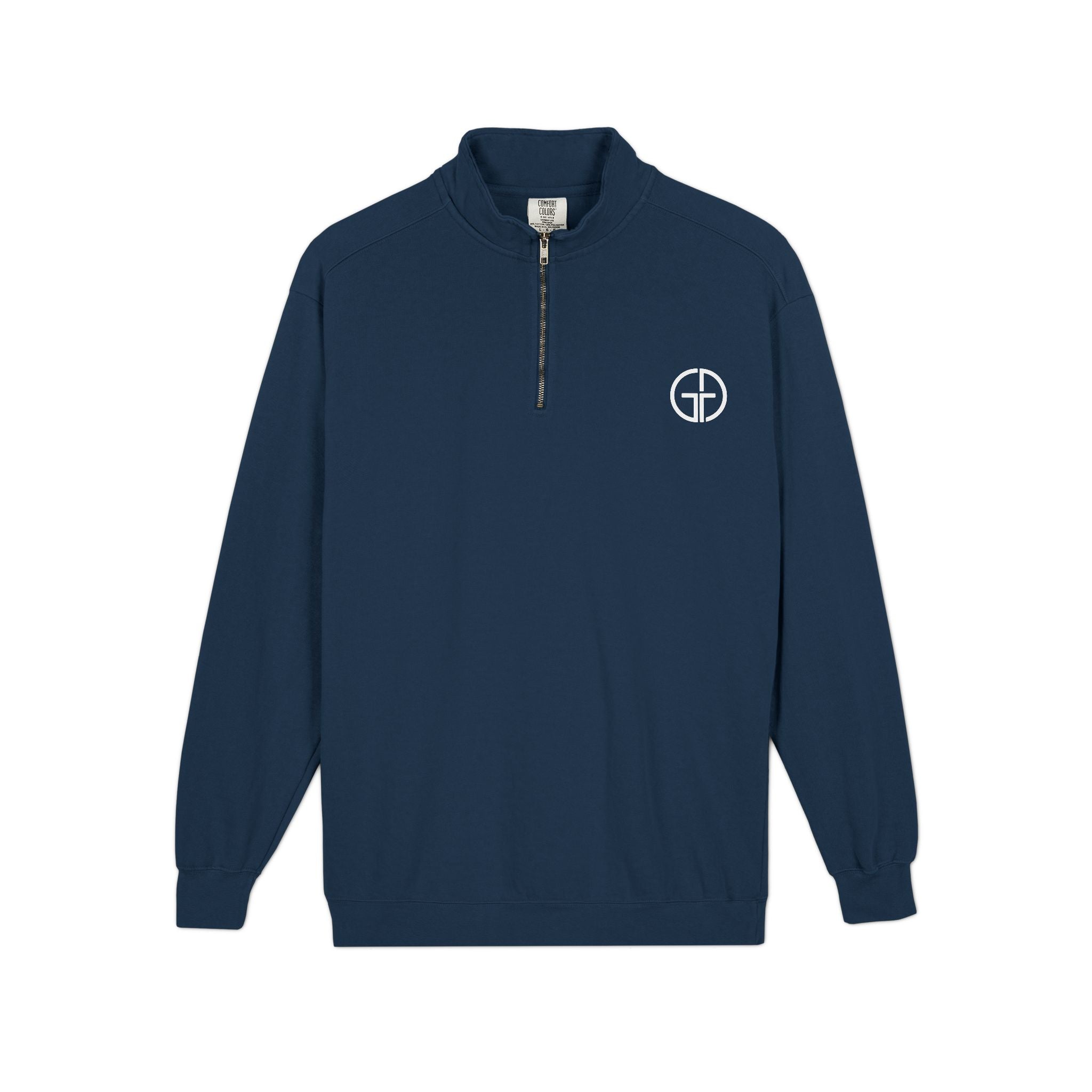 Minimal Circle Logo Quarter-Zip Sweatshirt | Small Chest Emblem