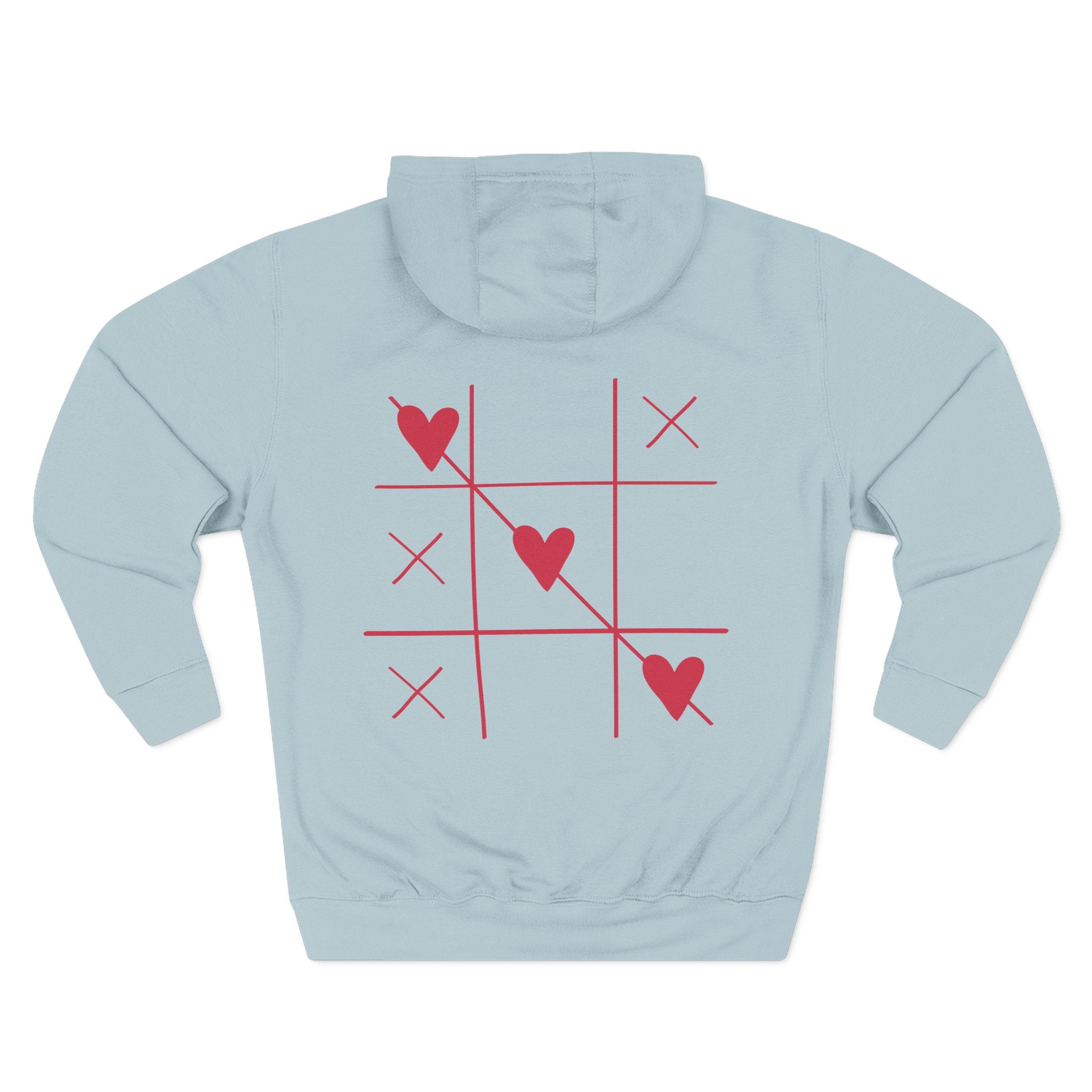 Heart Tic Tac Toe Hoodie | Red Hearts Valentine Game design