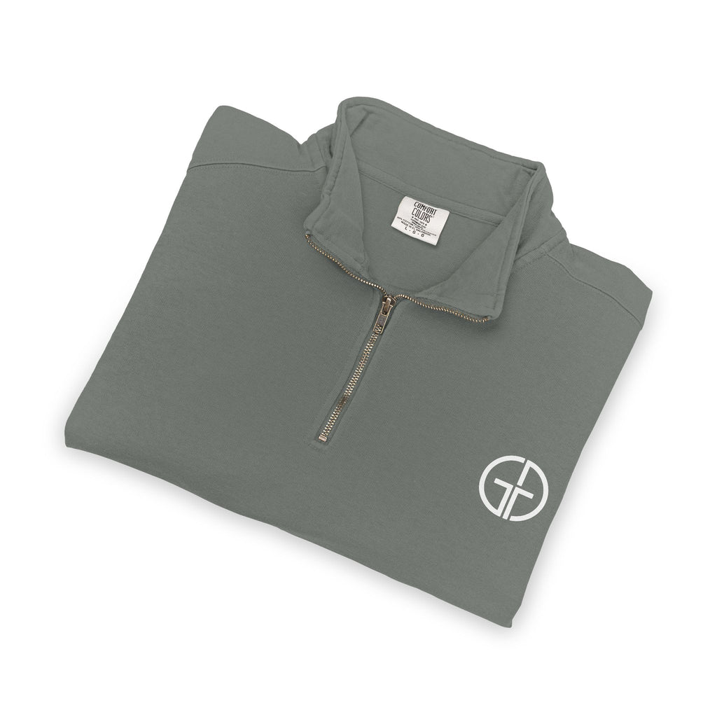 Minimal Circle Logo Quarter-Zip Sweatshirt | Small Chest Emblem
