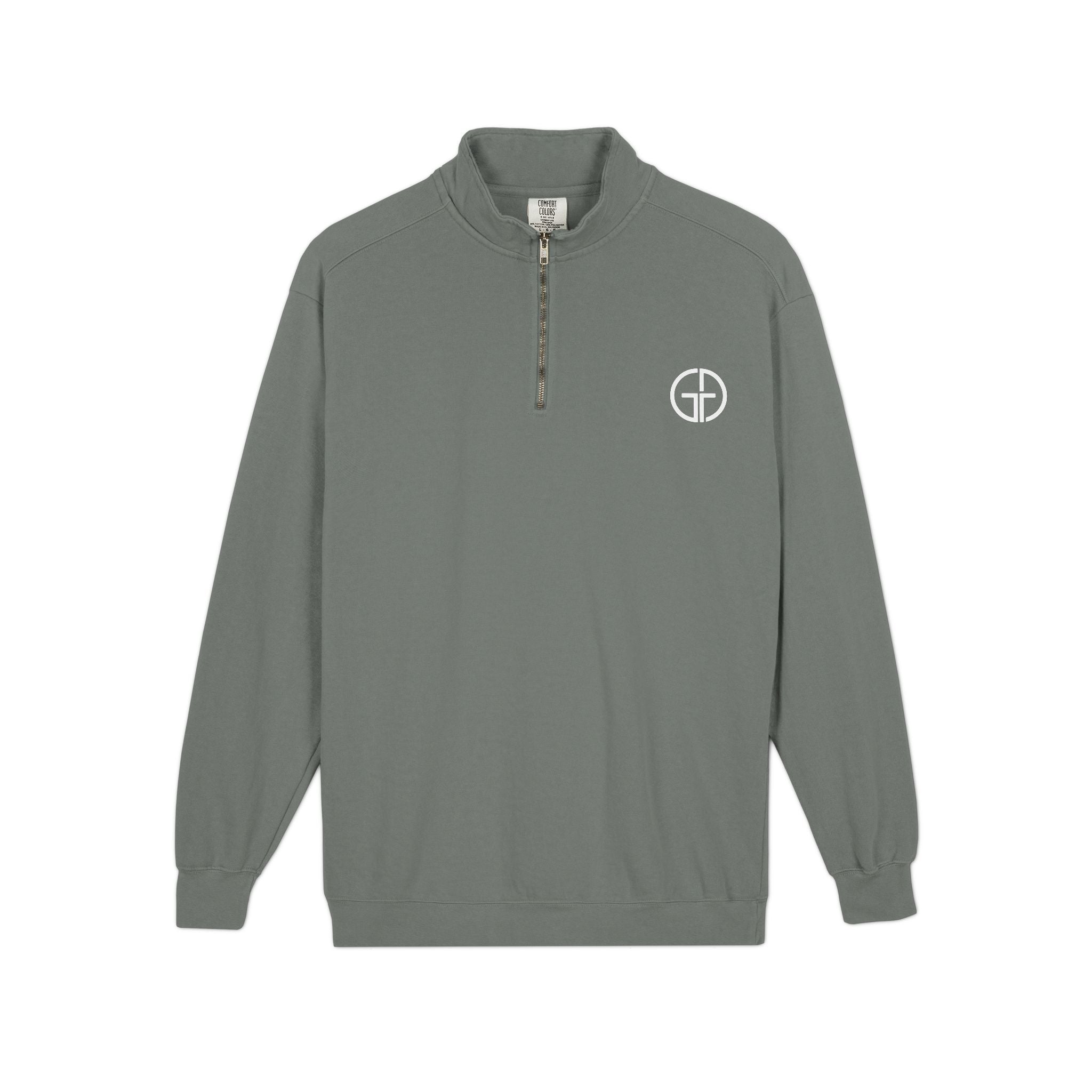 Minimal Circle Logo Quarter-Zip Sweatshirt | Small Chest Emblem