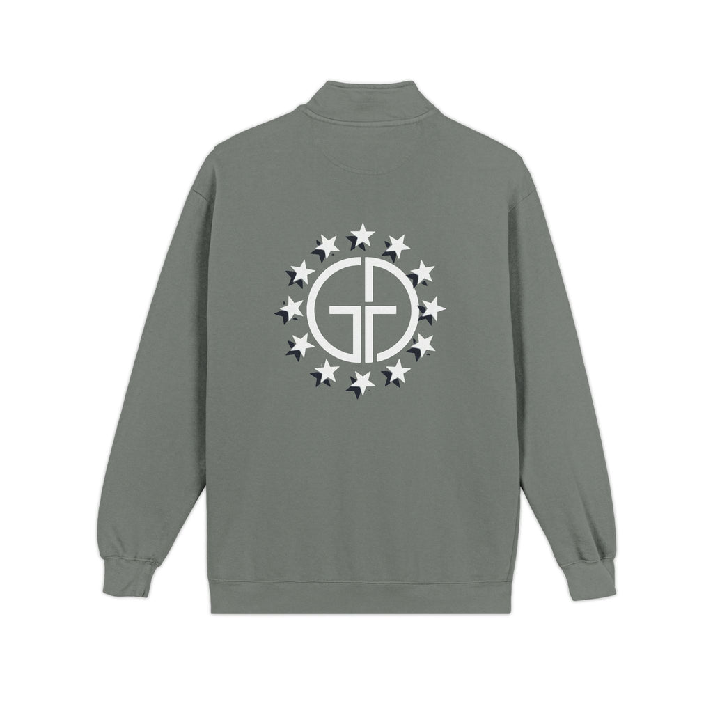 Minimal Circle Logo Quarter-Zip Sweatshirt | Small Chest Emblem