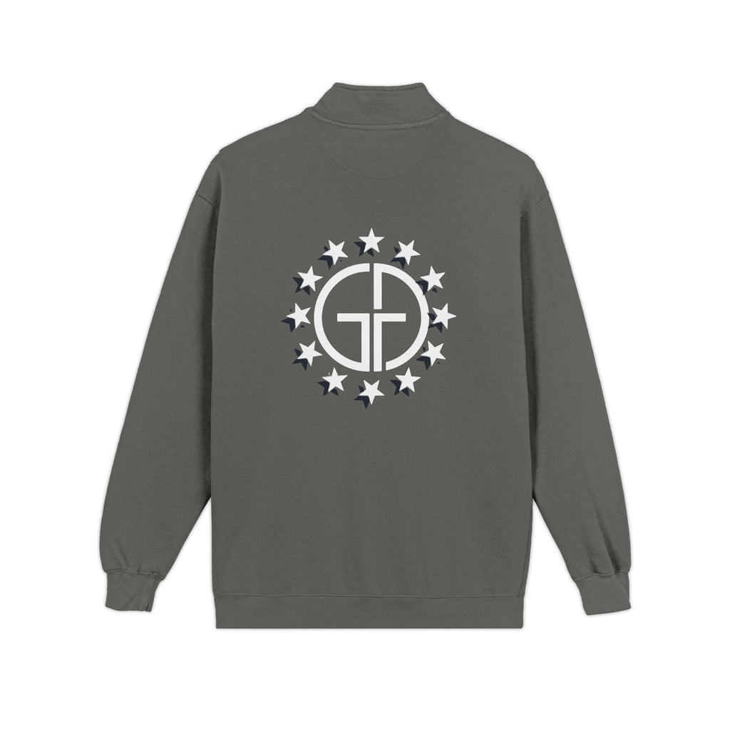 Minimal Circle Logo Quarter-Zip Sweatshirt | Small Chest Emblem