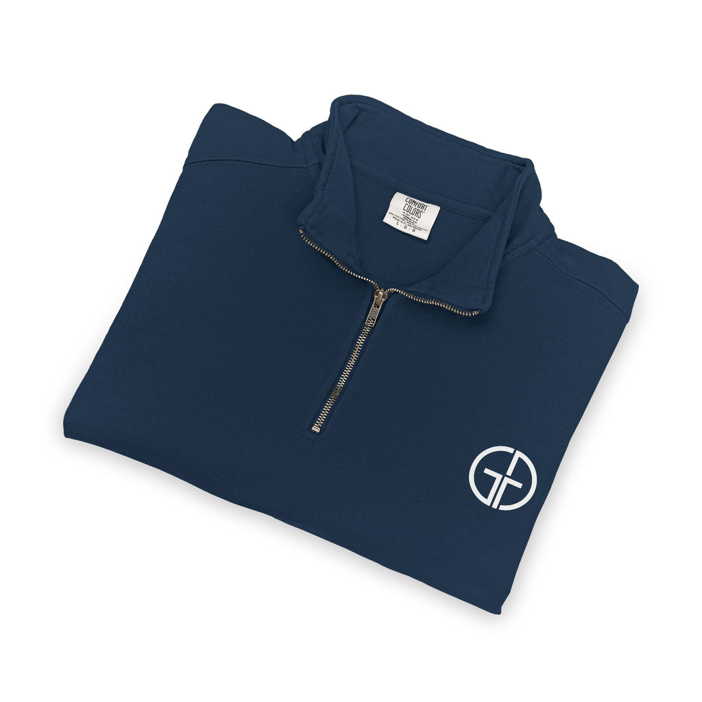 Minimal Circle Logo Quarter-Zip Sweatshirt | Small Chest Emblem