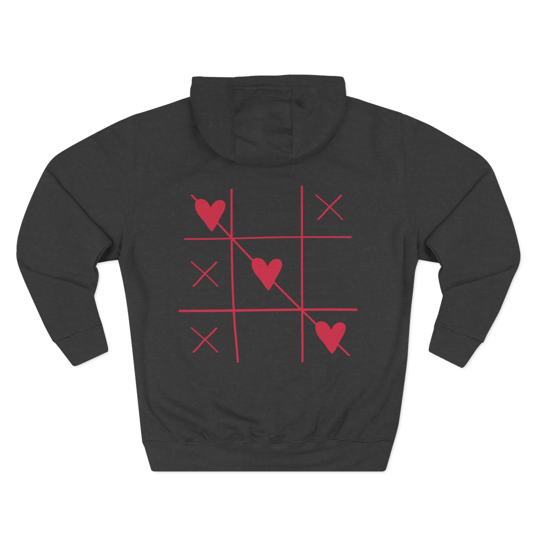 Heart Tic Tac Toe Hoodie | Red Hearts Valentine Game design