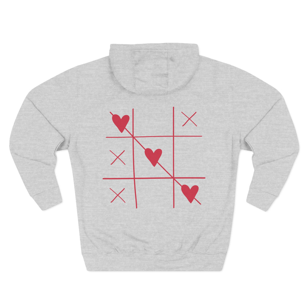 Heart Tic Tac Toe Hoodie | Red Hearts Valentine Game design