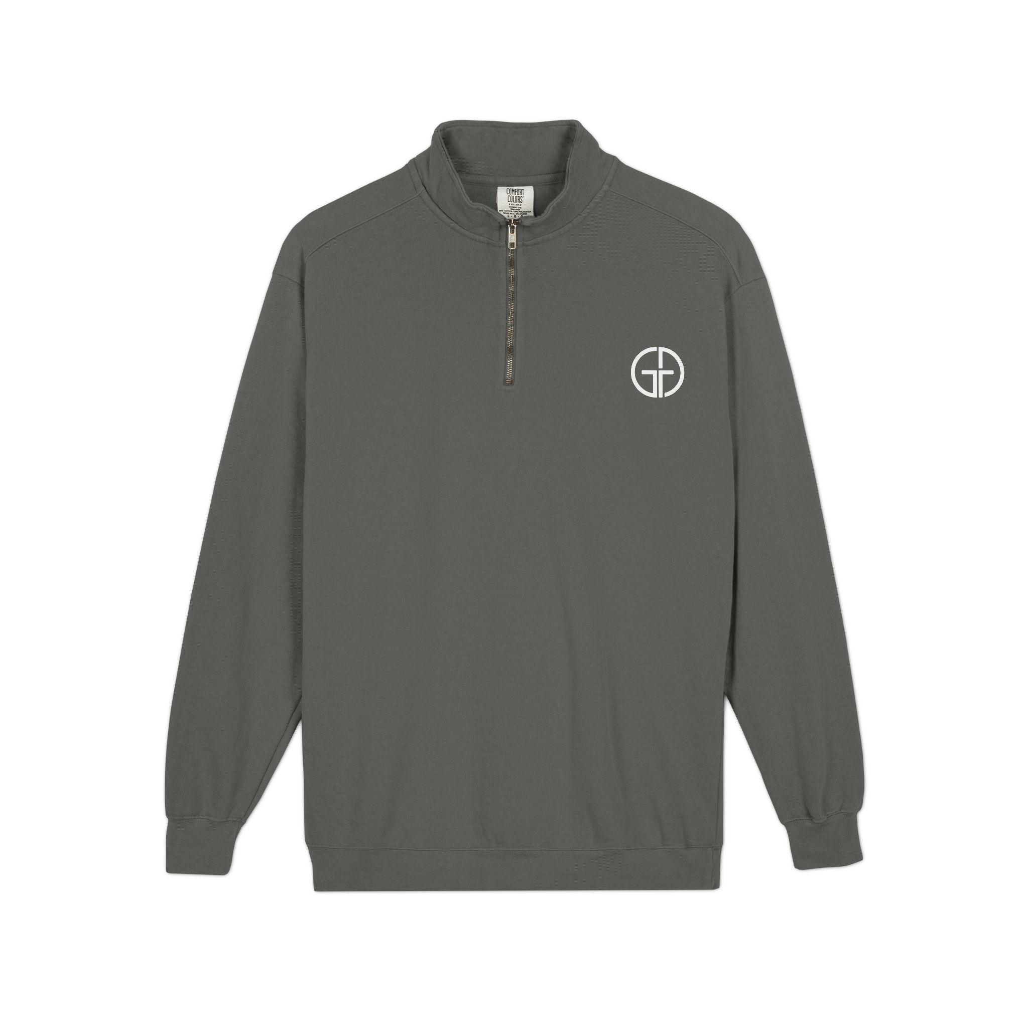 Minimal Circle Logo Quarter-Zip Sweatshirt | Small Chest Emblem