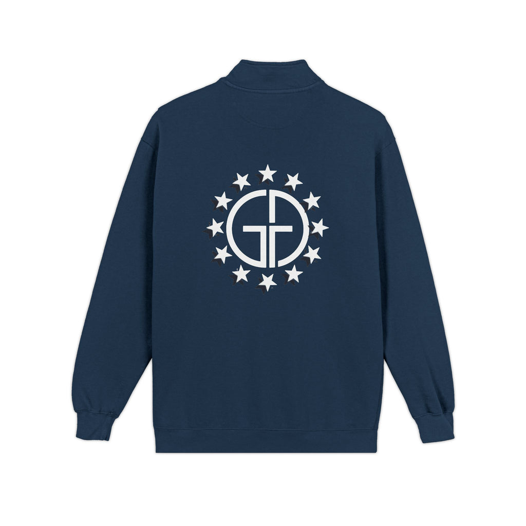 Minimal Circle Logo Quarter-Zip Sweatshirt | Small Chest Emblem